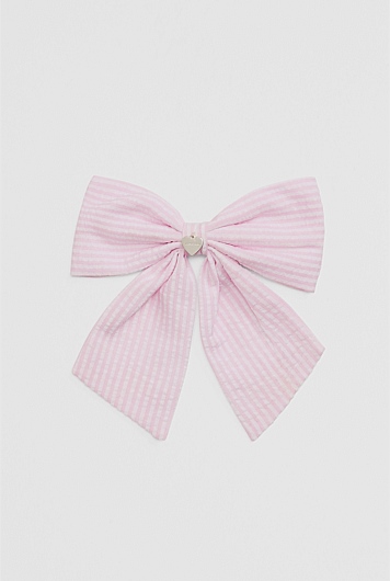 Large Stripe Bow Clip