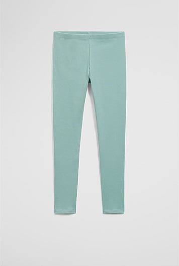 Organically Grown Cotton Blend Solid Rib Legging