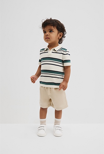 Organically Grown Cotton Stripe Knit Polo
