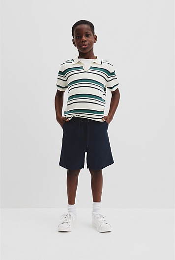 Stripe Knit Polo