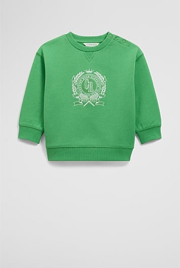 Organically Grown Cotton Varsity Boucle Oversized Sweat