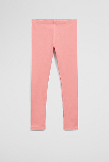 Organically Grown Cotton Blend Solid Rib Legging