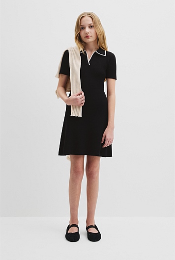 Knit Polo Mini Dress