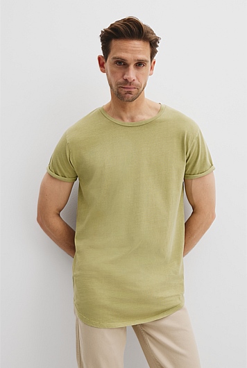 Australian Cotton Longline Garment Dye T-Shirt