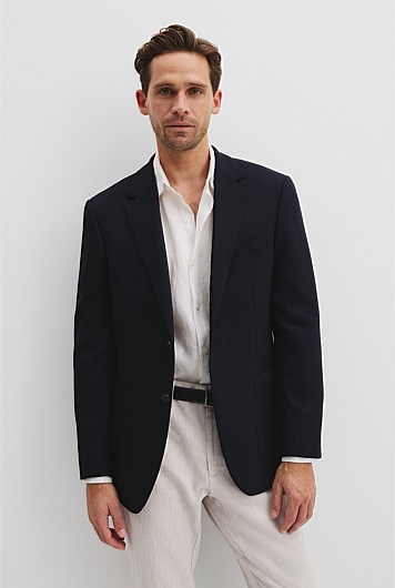 Regular Textured Wool Stripe Blazer