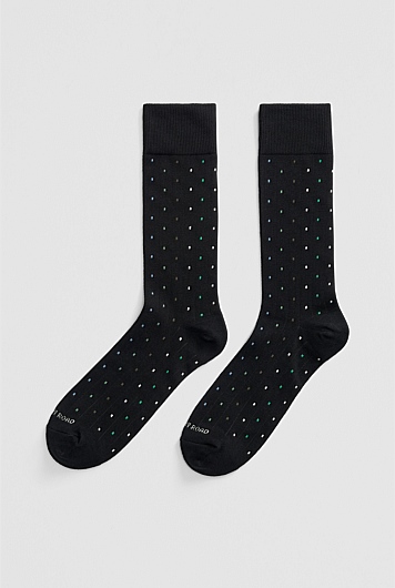 Rib Square Dot Socks