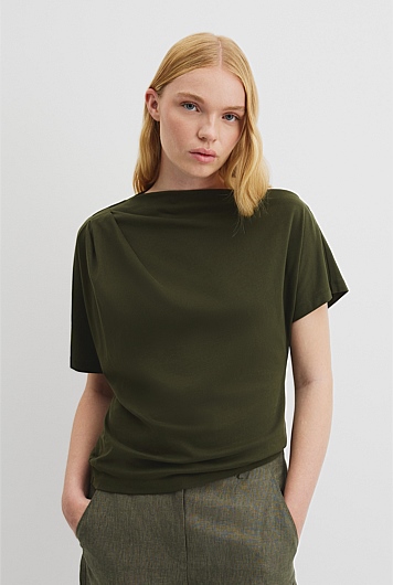 Australian Cotton One Shoulder T-Shirt