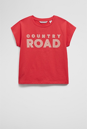 Organically Grown Cotton Sequin Logo T-Shirt