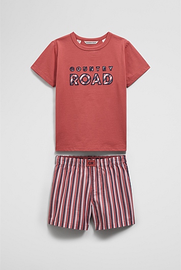 Australian Cotton Stripe Boxer Pyjama Set
