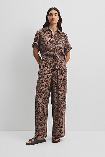 Print Pull On Cupro Pant
