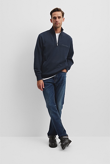 Australian Cotton Modern Logo Half Zip Sweat