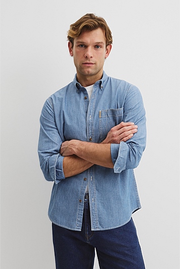 Regular Fit Workwear Chambray Shirt