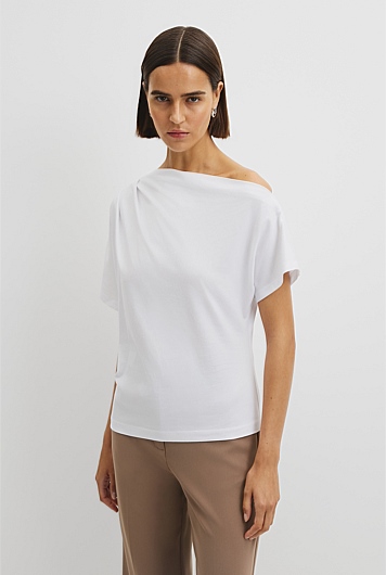 Australian Cotton One Shoulder T-Shirt