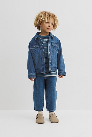 Organically Grown Cotton Stripe Long Sleeve Pique T-Shirt