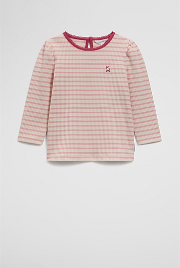 Rib Puff Sleeve Top
