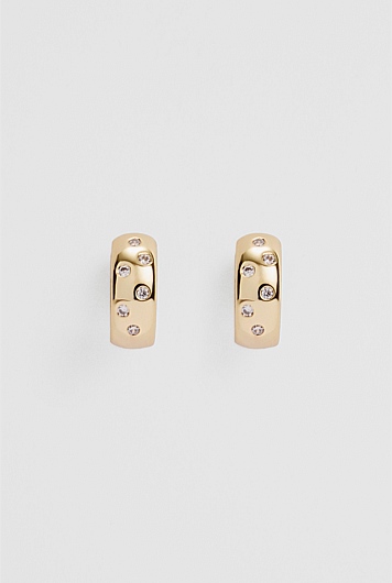 Mara Crystal Hoop Earring