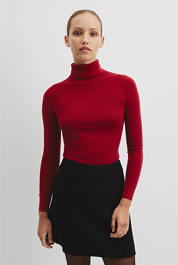 Wool Silk Roll Neck