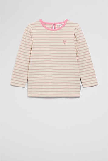 Rib Puff Sleeve Top