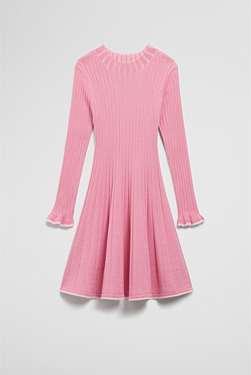 Organically Grown Cotton Ruffle Knit Dress