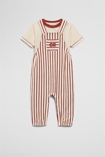 Organically Grown Cotton Jersey Short Sleeve Overall Set