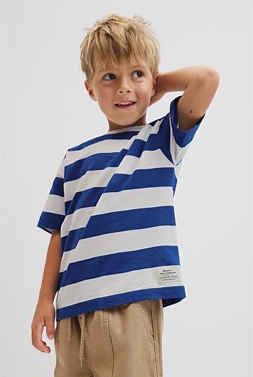 Oversized Stripe Short Sleeve T-Shirt