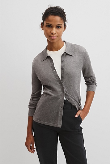 Merino Long Sleeve Knit Shirt