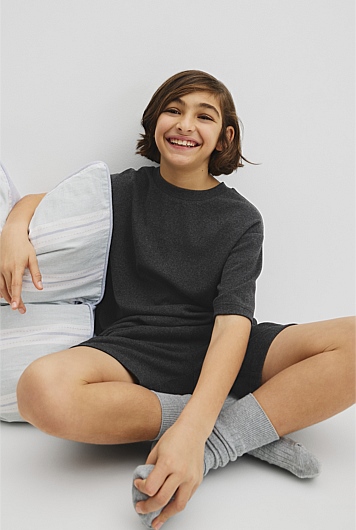 Teen Organically Grown Cotton Blend Short Sleeve Relaxed Pyjama Set