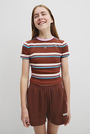 Teen Australian Cotton Blend Short Sleeve Rib T-Shirt