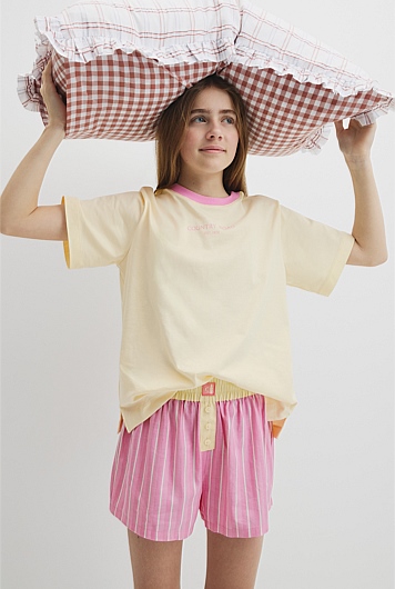 Teen Australian Cotton Short Sleeve Stripe Sleep Set
