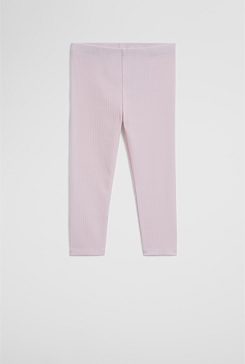 Organically Grown Cotton Blend Solid Rib Legging