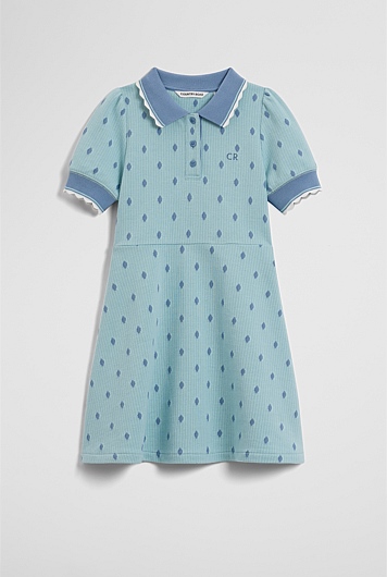 Australian Cotton Short Sleeve Jacquard Polo Dress