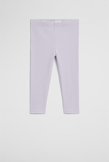 Organically Grown Cotton Blend Solid Rib Legging