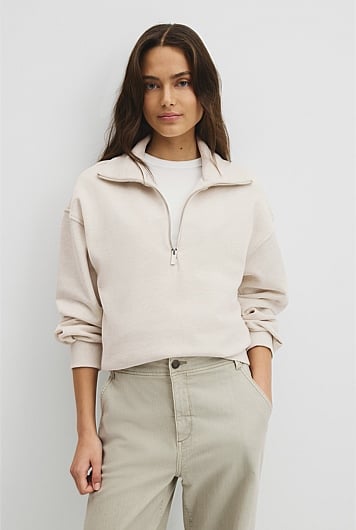 Australian Cotton Funnel Neck Sweat