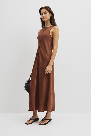 Boat Neck Bias Dress