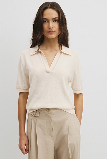 Cashmere Blend Short Sleeve Knit