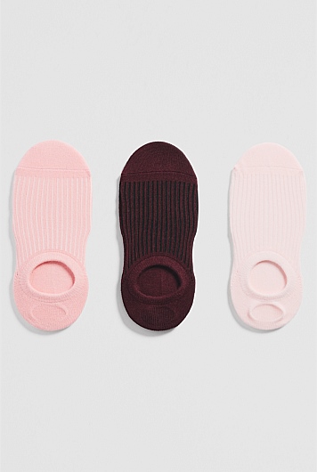 Australian Cotton Rib No-Show Sock Pack of 3