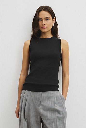 Australian Cotton High Neck Tank