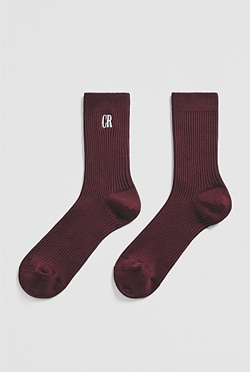 Australian Cotton Blend CR Ribbed Three Quarter Crew Sock