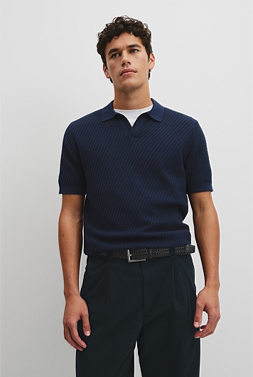 Australian Cotton Basket Knit Polo