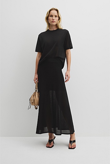 Flared Knit Skirt