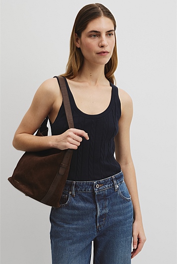 Organically Grown Cotton Blend Cable Knit Tank