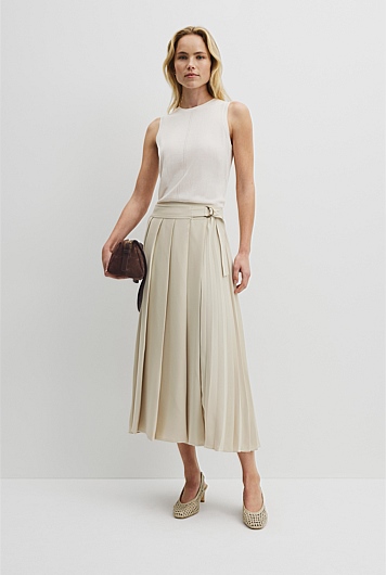 Pleated Midi Skirt