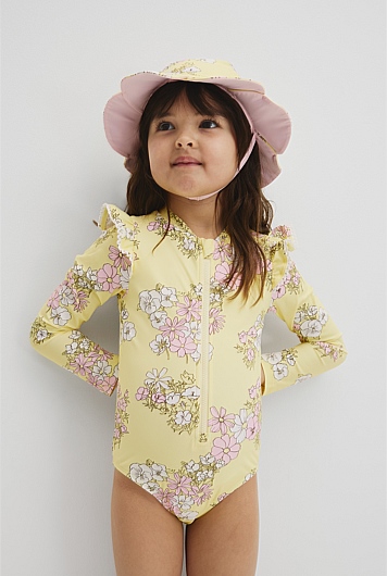 Long Sleeve Frill Swimsuit