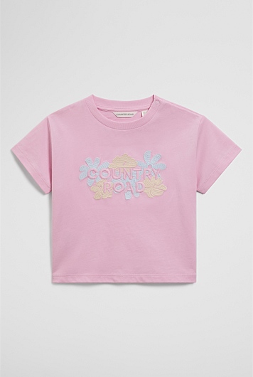 Short Sleeve Print Applique T-Shirt