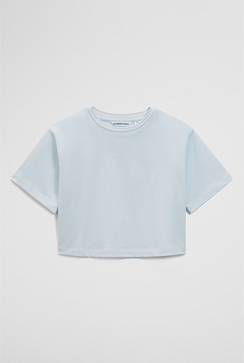 Australian Cotton Short Sleeve Crop Boxy T-Shirt