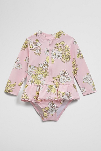 Long Sleeve Frill Swimsuit