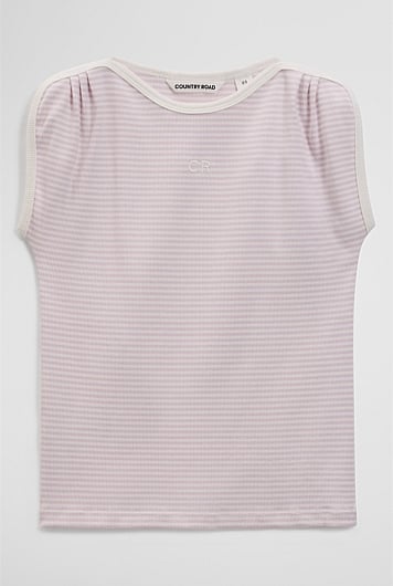 Australian Cotton Short Sleeve Stripe Rib T-Shirt
