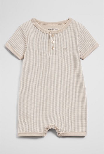 Short Sleeve Waffle Romper