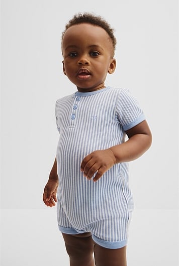 Short Sleeve Waffle Romper
