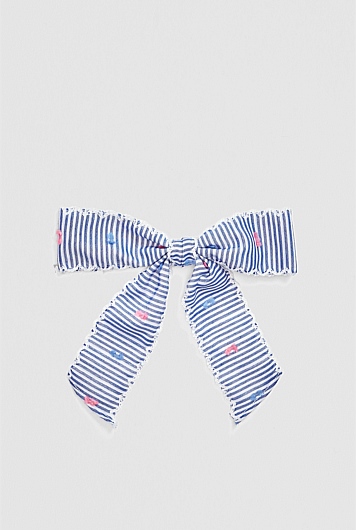 Fluffy Dot Bow Clip